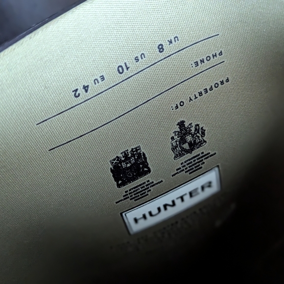 Hunter Field Huntress Rubber Boots, Wider Calf, Size 10 - Picture 9 of 14